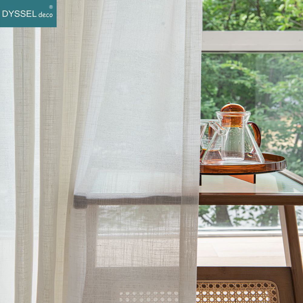 Linen Curtain Eyelet - ستائر نوافذ أوروبية الطراز من الكتان