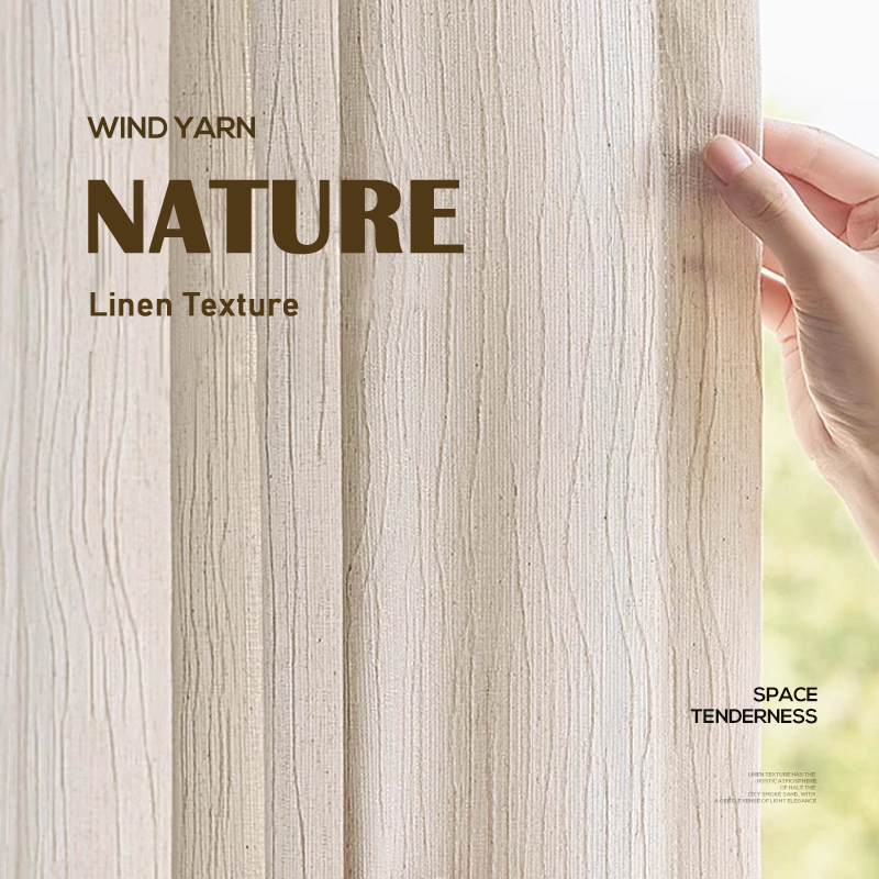 Linen Curtain Eyelet - حجم مخصص الجاكار الكتان شبه تجريب