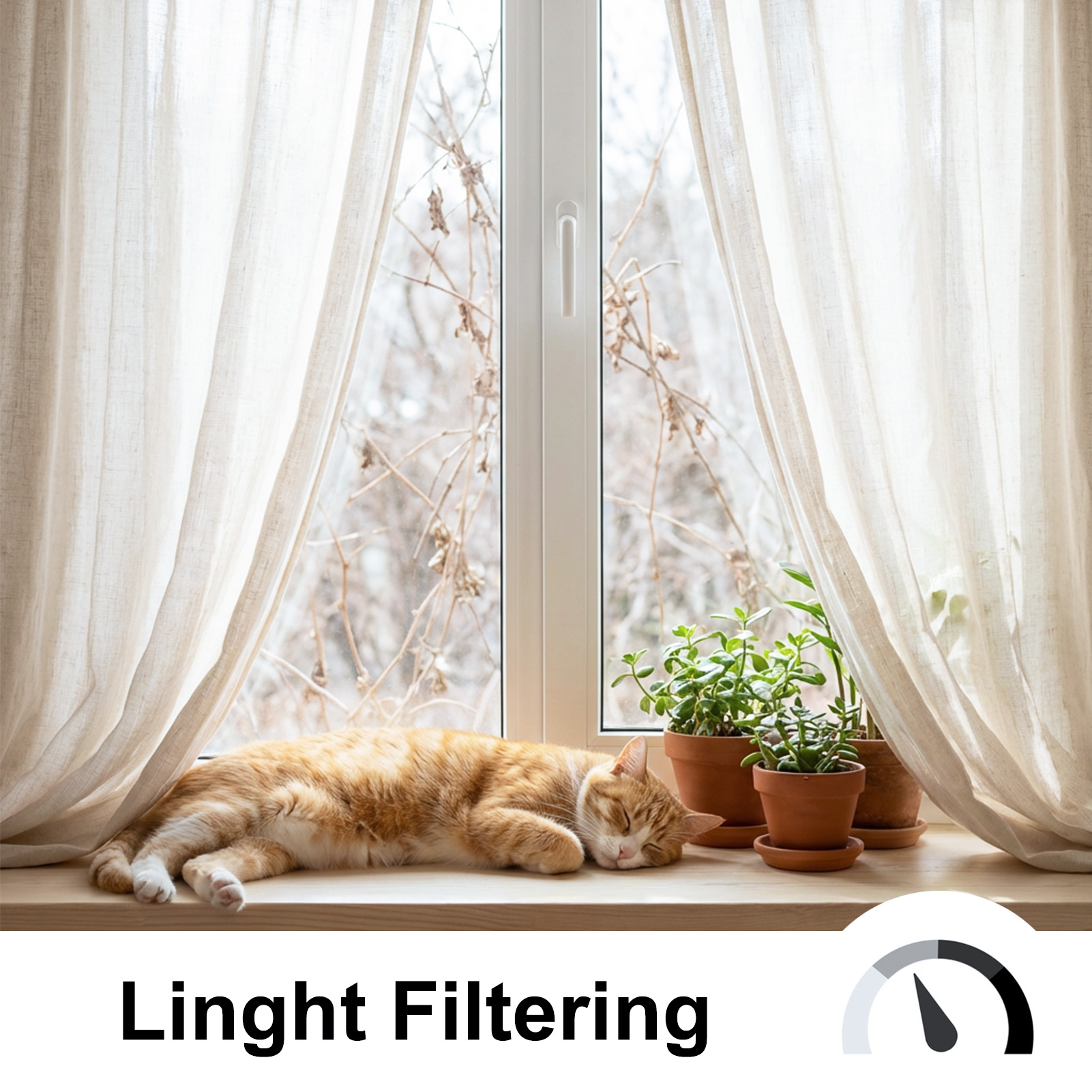 ستائر شفافة بيج من الفوال، لوح - مراجعة Linen Curtain Eyelet وسعره