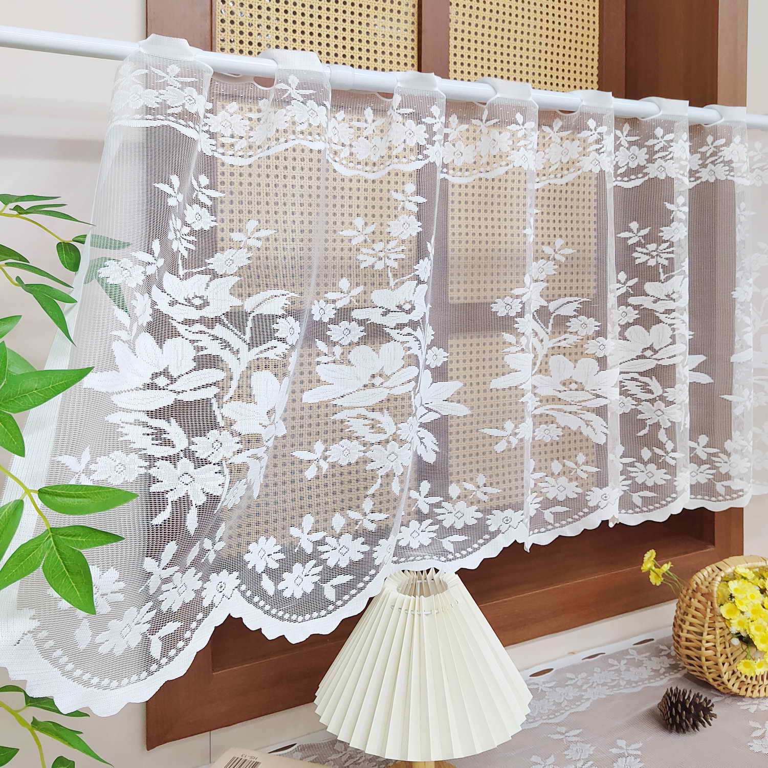 ستائر قصيرة من الدانتيل الجاكا - مراجعة Linen Curtain Eyelet وسعره