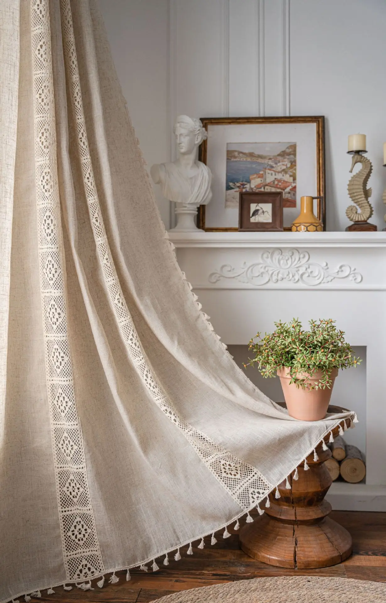 بوهو الكتان شبه ستائر التعتيم  - مراجعة Linen Curtain Eyelet وسعره