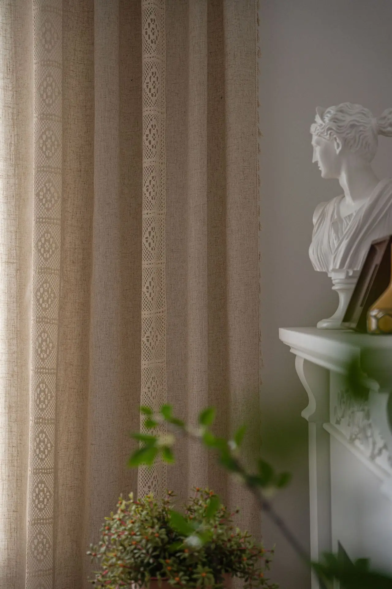 بوهو الكتان شبه ستائر التعتيم  - مراجعة Linen Curtain Eyelet وسعره