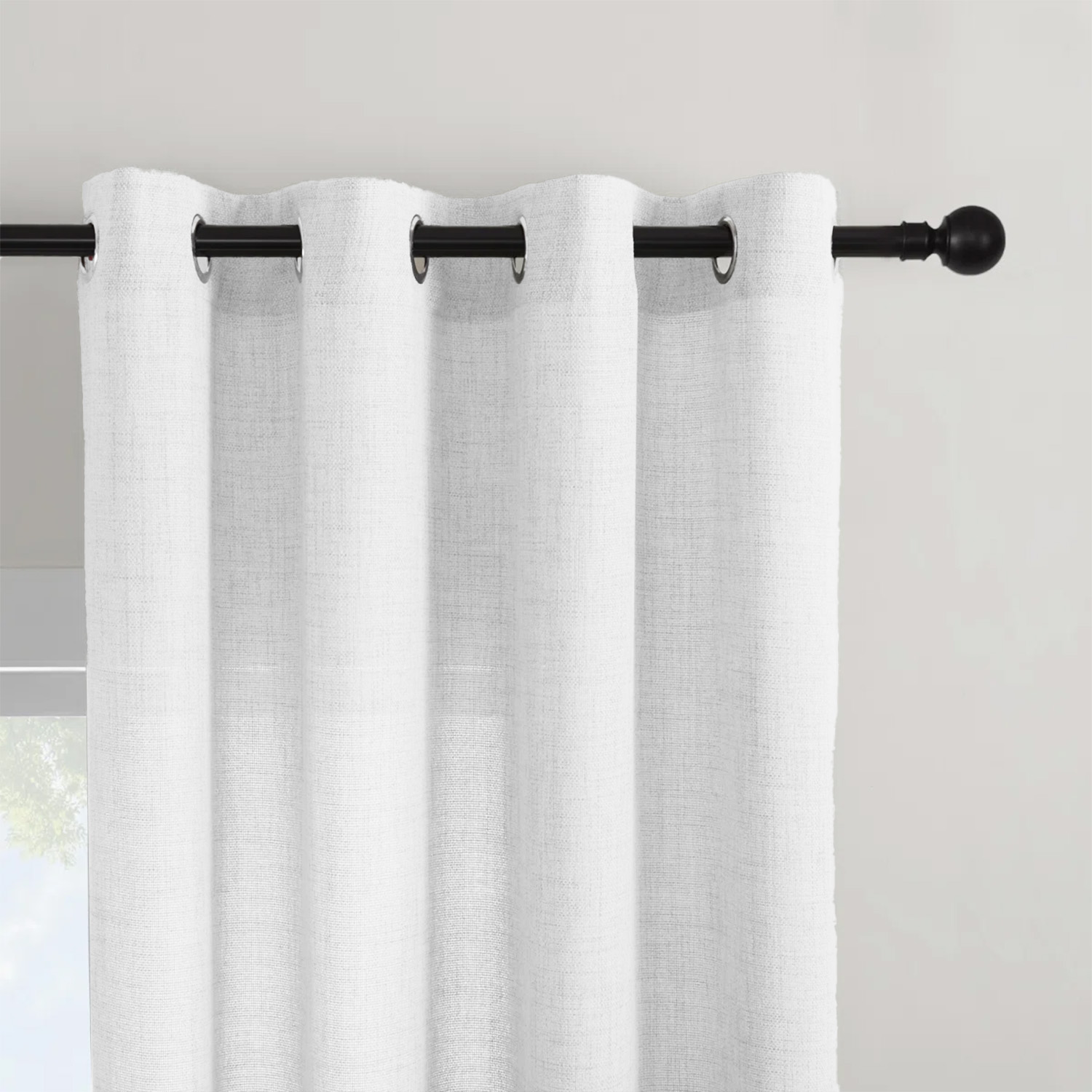قطعة واحدة، ستارة شفافة بلون و - مراجعة Linen Curtain Eyelet وسعره