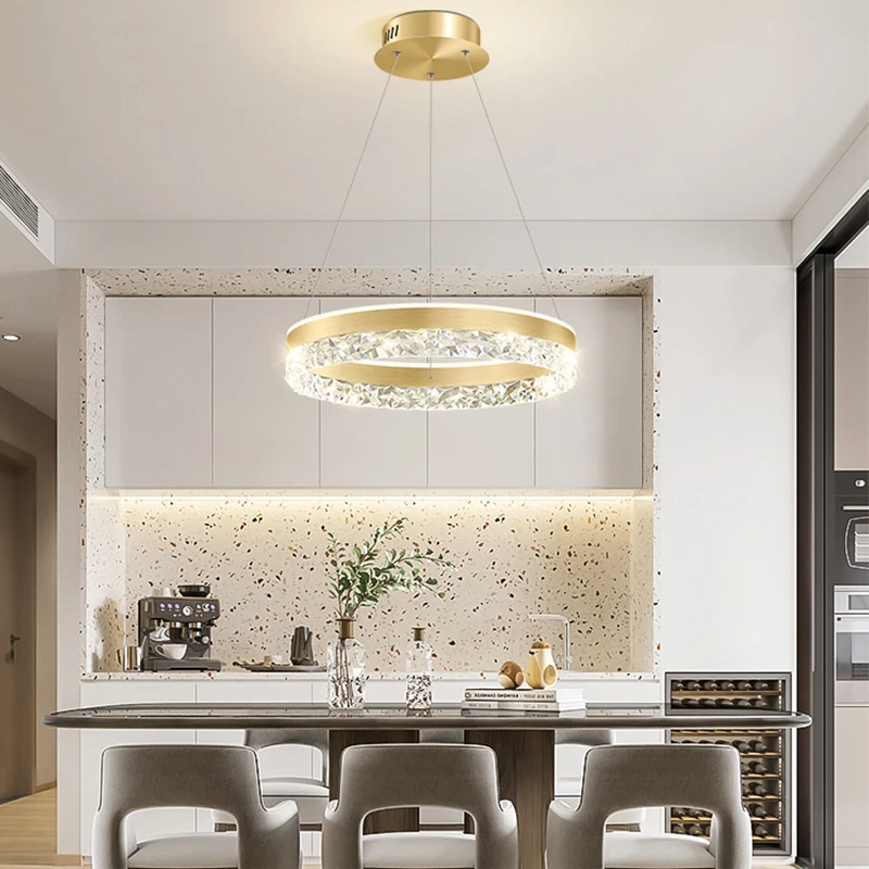 ضوء قلادة LED كريستالي فاخر حد - مراجعة Interior Design Kitchen Modern وسعره
