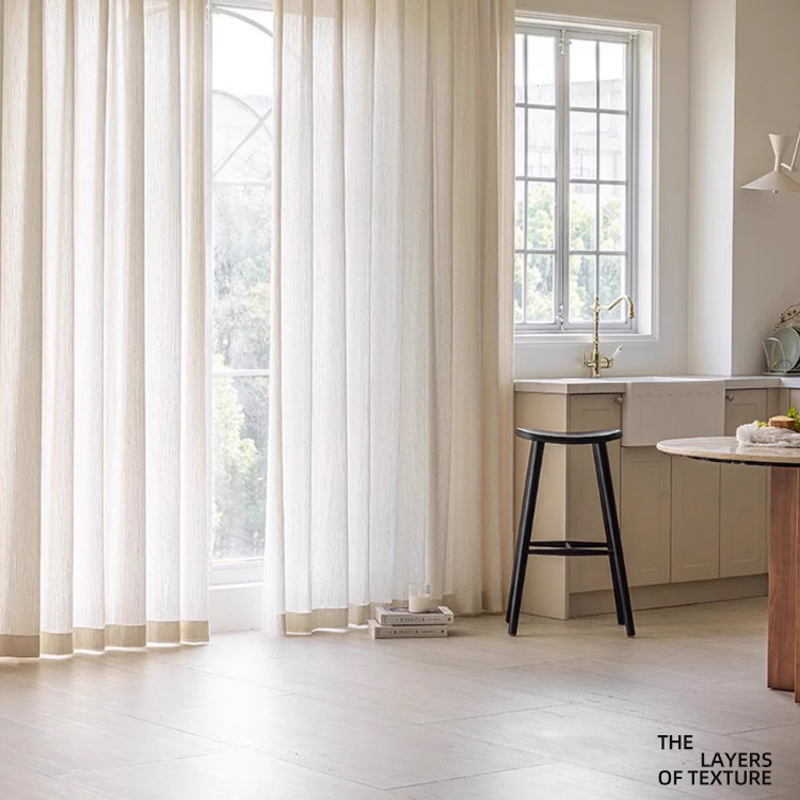 حجم مخصص الجاكار الكتان شبه تج - مراجعة Linen Curtain Eyelet وسعره